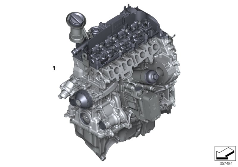 Силовой агрегат для BMW F15 X5 25dX N47S1 (схема запчастей)