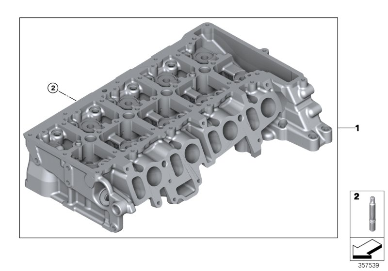 головка блока цилиндров для BMW F15 X5 25d N47S1 (схема запчастей)