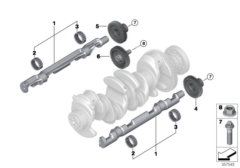 Балансир кривошипно-шатунного механизма для BMW G01 X3 18d B47B (схема запчастей)