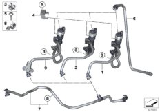 Клапан вентиляции топливного бака для BMW E84 X1 28iX N20 (схема запасных частей)