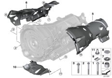 Крепление/дополнит.элементы КПП для BMW F15 X5 25dX N47S1 (схема запасных частей)