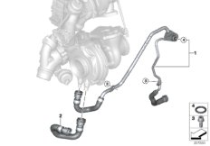 Система охлаждения-турбонагнетатель для BMW F11N 525d N47S1 (схема запасных частей)
