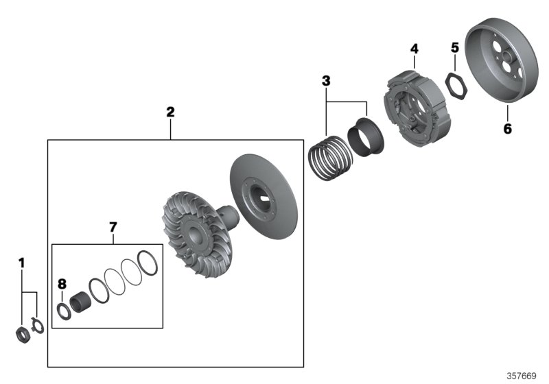 Привод вариатора для MOTO K18 C 650 Sport 16 (0C04, 0C14) 0 (схема запчастей)