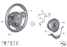 Спортивное рулевое колесо с НПБ для BMW F15 X5 50iX 4.0 N63N (схема запасных частей)