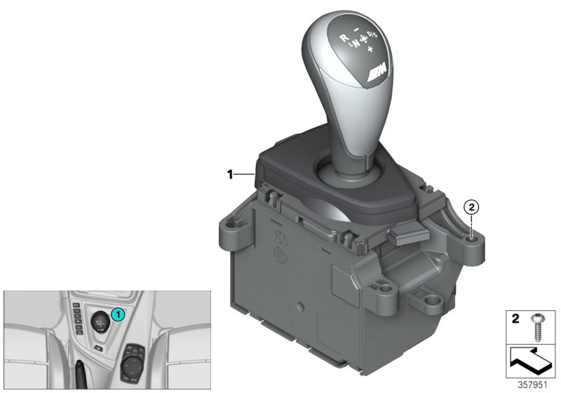 Селектор передач КПП с двойным сцепл. для BMW F82 M4 GTS S55 (схема запчастей)