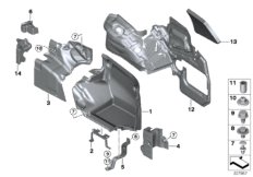 Обшивка багажного отделения П для BMW F33N 435dX N57Z (схема запасных частей)