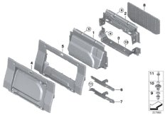 Облицовка перегородки багажн.отделения для BMW F33 440i B58 (схема запасных частей)