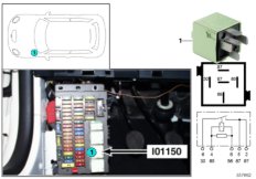 Реле зарядного гнезда разъема I01150 для MINI R52 One W10 (схема запасных частей)