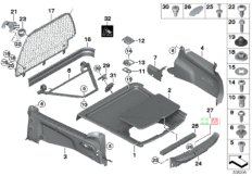 Обшивка багажного отделения для BMW R55N Cooper D 2.0 N47N (схема запасных частей)