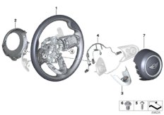 Обод рулевого колеса JCW кожа для MINI F57 Cooper SD B47 (схема запасных частей)