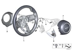 Обод рулевого колеса JCW кожа для BMW F56 Cooper D B37B (схема запасных частей)