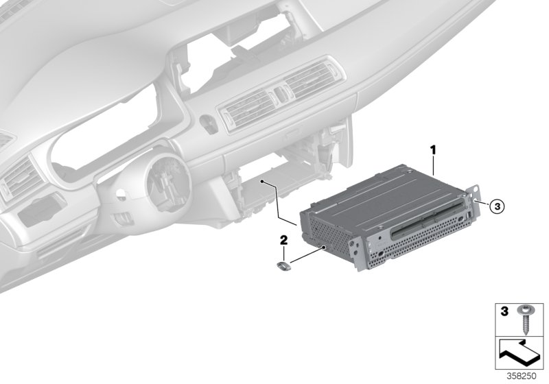 Базовое головное устр-во сист.навигации для BMW F07N 535i N55 (схема запчастей)