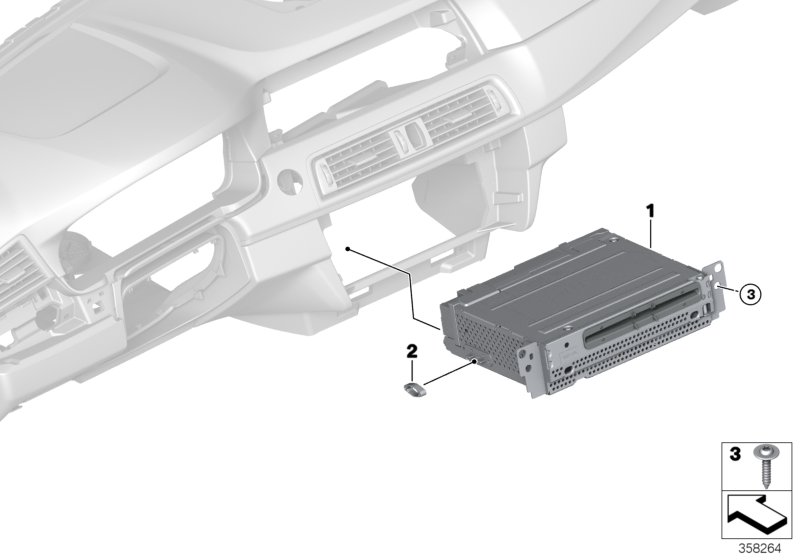 Базовое головное устройство Media для BMW F10N 535i N55 (схема запчастей)
