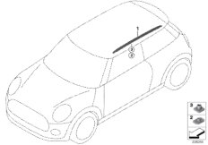 Дооснащение полозьями багажника на крыше для BMW F55 Cooper S B46 (схема запасных частей)