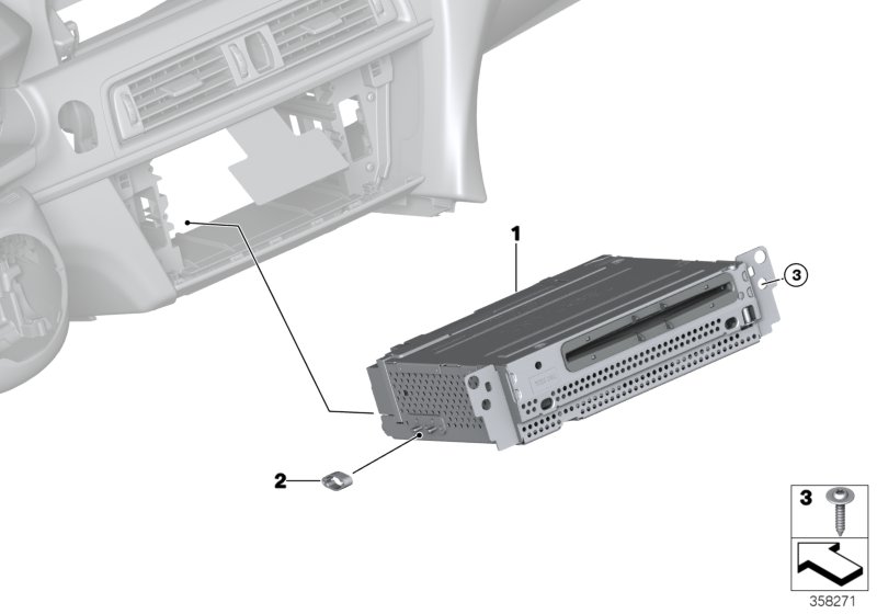Базовое головное устройство Media для BMW F06 640iX N55 (схема запчастей)