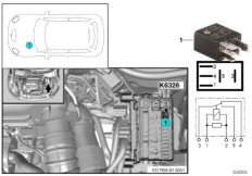 Разгрузочное реле контакта 15 K6326 для BMW R55 Cooper S N14 (схема запасных частей)