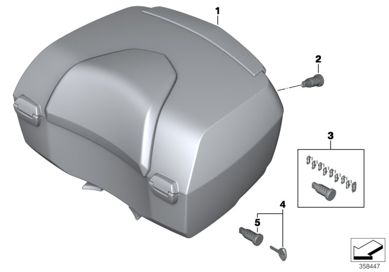 Верхний контейнер для багажа для BMW K52 R 1200 RT (0A03, 0A13) 0 (схема запчастей)