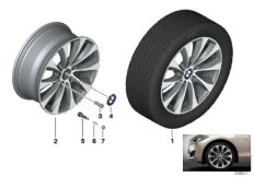 Л/c диск BMW с V-обр.спиц.диз.387 - 18'' для BMW F21 120d N47N (схема запасных частей)