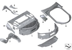 Дополнит.элементы пола багажника для BMW I12N i8 B38X (схема запасных частей)