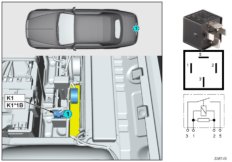 Реле компрессора пневм.подвески K1 для BMW RR6 Dawn N74R (схема запасных частей)