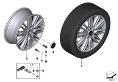 Л/с диск MINI Tentacle Spoke 500 - 17'' для BMW F55 Cooper SD B47 (схема запасных частей)