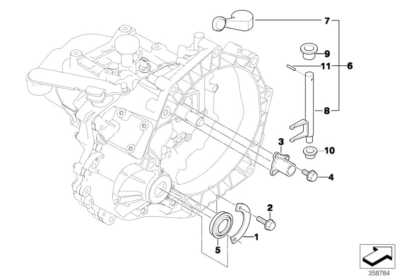 Детали коробки передач GS5-65BH для BMW R50 One 1.6i W10 (схема запчастей)