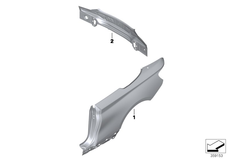 Крыло/облицовка задней части для BMW F23 220i B48 (схема запчастей)