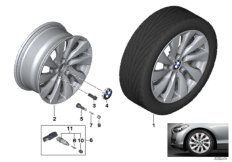 Л/с диск BMW турбинный дизайн 381 для BMW F22 M240i B58 (схема запасных частей)