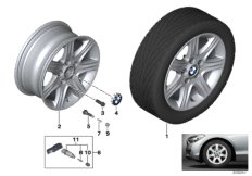 Л/c диск BMW со звездообр.спиц.диз.377 для BMW F21 120dX N47N (схема запасных частей)