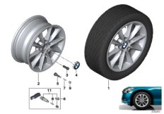 Л/c диск BMW с V-образн.спицами диз.411 для BMW F21N 120i N13 (схема запасных частей)