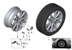 Л/c диск BMW с V-обр.спиц.диз.390 - 16'' для BMW F30 320i N20 (схема запасных частей)