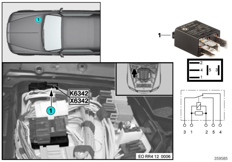 Реле клапана управления кол-вом K6342 для BMW RR4 Ghost EWB N74R (схема запчастей)
