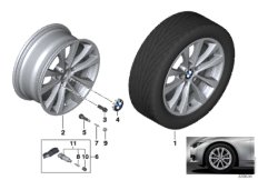 Л/c диск BMW с V-обр.спиц.диз.395 - 17'' для BMW F31 330dX N57N (схема запасных частей)