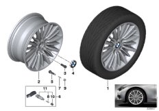 Л/с диск BMW многоспицевый 416 - 18'' для BMW F31 330dX N57N (схема запасных частей)