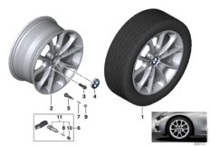 Л/c диск BMW с V-обр.спиц.диз.398 - 18'' для BMW F32 435i N55 (схема запасных частей)
