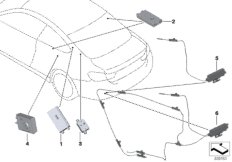 Детали антенного усилителя для BMW F33N 430i B46 (схема запасных частей)