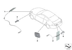 Детали телефонной антенны для BMW F33 420d B47 (схема запасных частей)