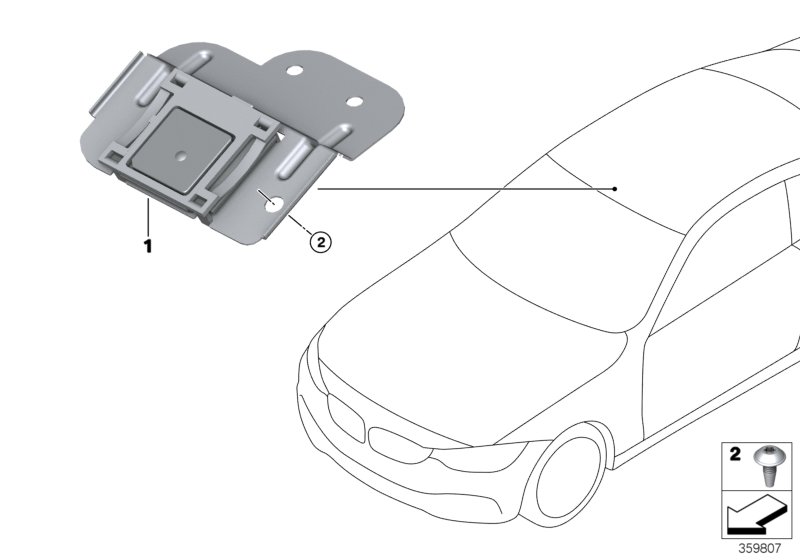Детали антенн GPS/ТВ для BMW F33 430iX B48 (схема запчастей)