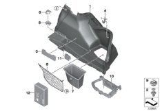 Обшивка багажного отделения П для BMW F23 M235iX N55 (схема запасных частей)