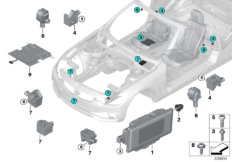 Электрические детали НПБ для BMW F33 428i N26 (схема запасных частей)