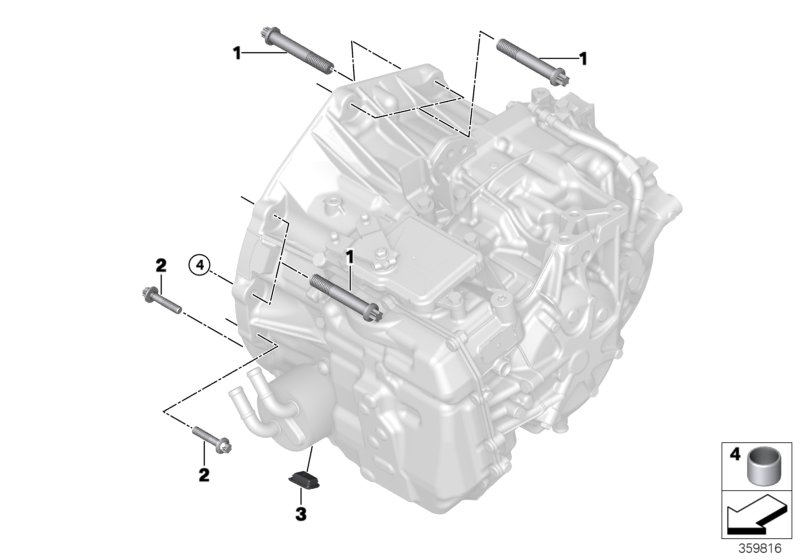 Крепление/дополнит.элементы КПП для BMW F45 218dX B47 (схема запчастей)