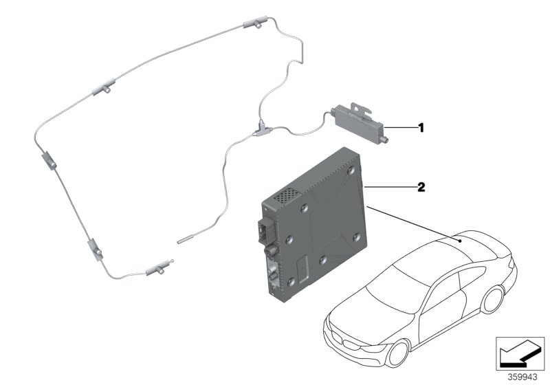 ТВ-усилитель / ТВ-модуль для BMW F33 430d N57N (схема запчастей)