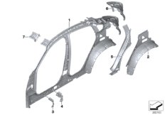 Детали бокового каркаса для BMW F26 X4 20iX N20 (схема запасных частей)