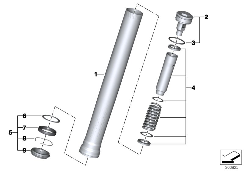 Вертикальная полая стойка для MOTO K21 R nineT (0A06, 0A16) 0 (схема запчастей)