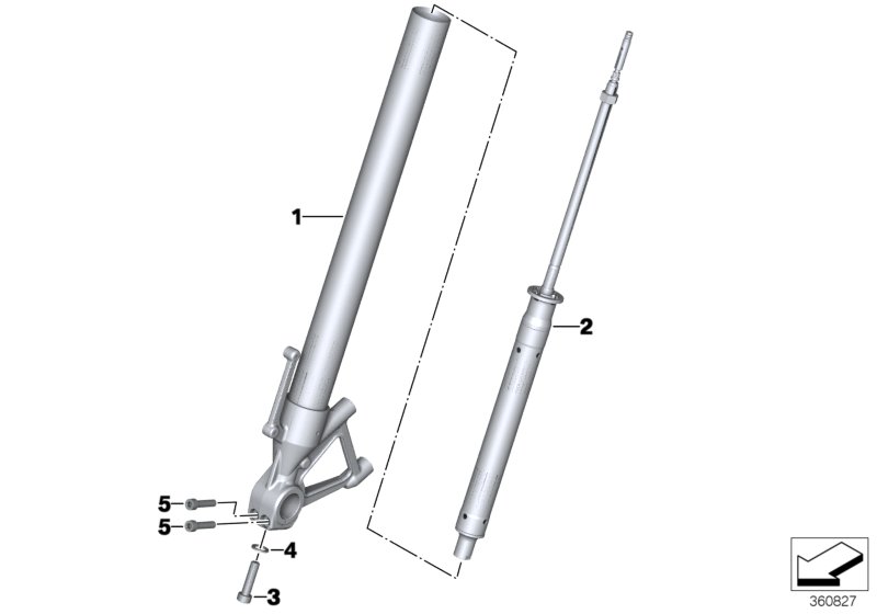 Подвижная трубка/амортизатор для BMW K73 F 800 R 17 (0B54, 0B64) 0 (схема запчастей)