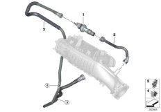 Клапан вентиляции топливного бака для BMW F57 Cooper S B46 (схема запасных частей)