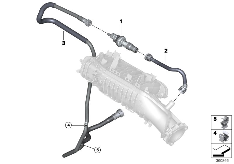 Клапан вентиляции топливного бака для BMW F56 Cooper S B46 (схема запчастей)