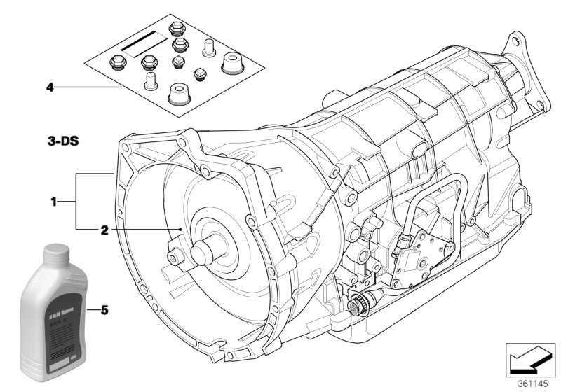 Автоматическая коробка передач A5S325Z для BMW E46 325Ci M54 (схема запчастей)