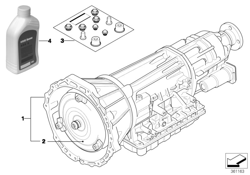 Автоматическая коробка передач A5S300J для BMW E36 320i M52 (схема запчастей)