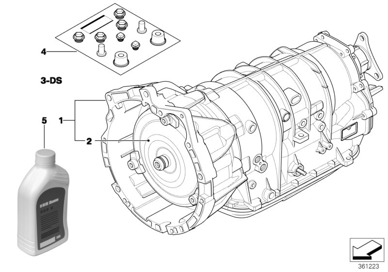 Автоматическая коробка передач A4S200R для BMW E46 316i 1.9 M43 (схема запчастей)